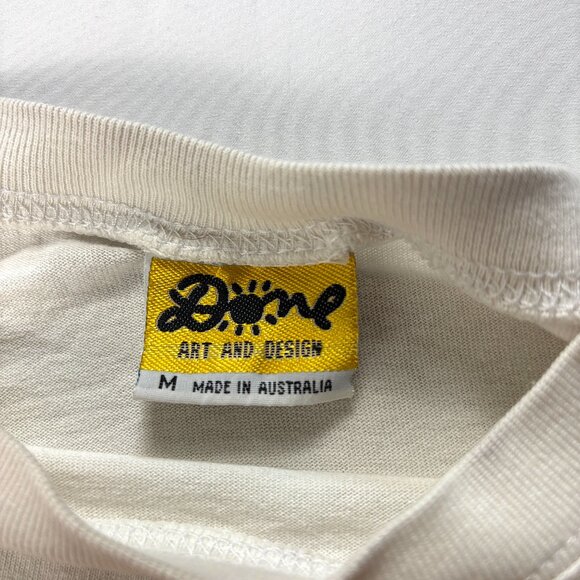 Vintage Ken Done Art & Design Sz M Australia Long Sleeve Shirt White Paint - Picture 6 of 7